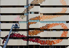 Calligraffiti Mural by eL Seed on the Sharjah Bank Street Building